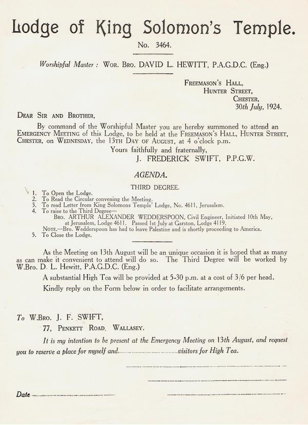 Notice of the Emergency Meeting 1924